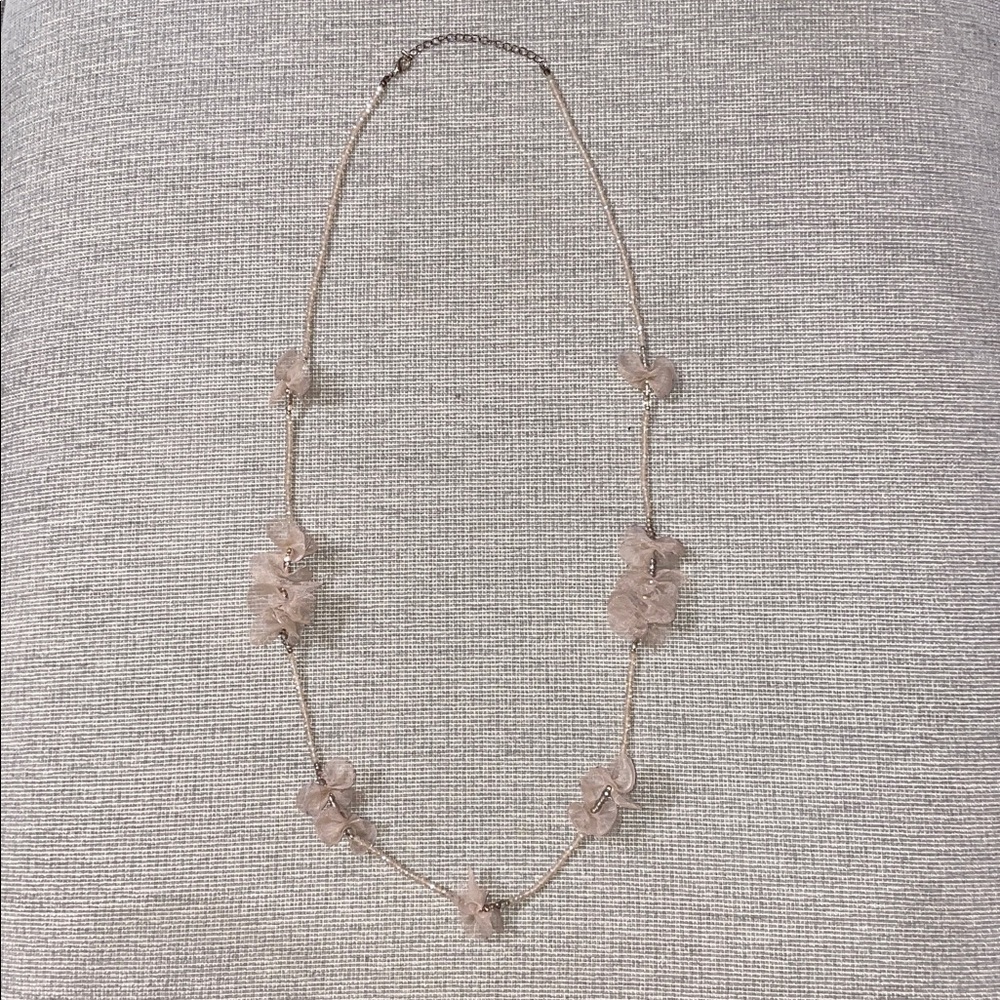Elegant Blush-Colored Floral Necklace